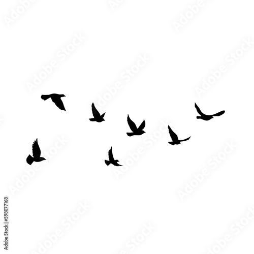 Flying birds silhouettes vector © Continent4L