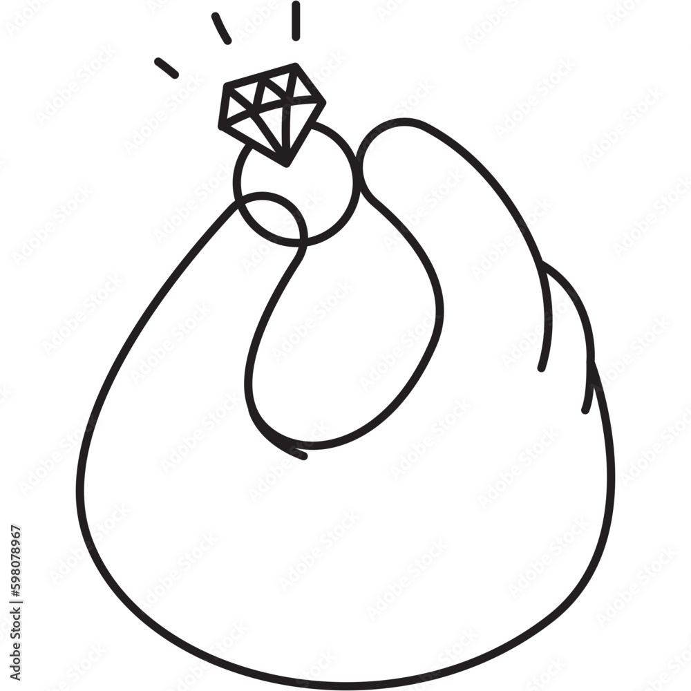 Marry Hand Gesture Outline 2D Illustrations Marry Hand Gesture Outline 2D Illustrations