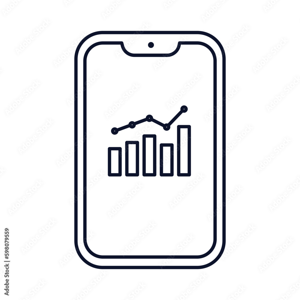 Phone Chart Marketing Sales Outline 2D Illustrations Phone Chart Marketing Sales Outline 2D Illustrations