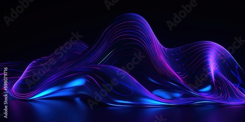 Glowing UV Swirls A Colorful Fantasia, Generative AI