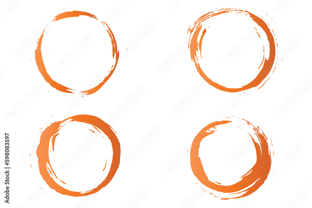 Colorful circle stroke set, round brush stroke, grunge circle strokes Colorful circle stroke set, round brush stroke, grunge circle strokes