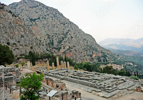 Landscape of the archaeological site of Delphi, Greece