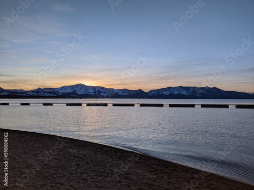 sunset on the lake
