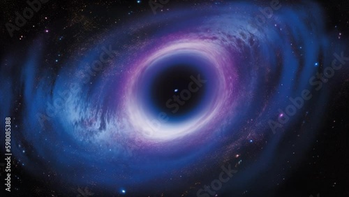 Black Hole inside Shining Nebula Deep Space Surrounded by Twinkling Galaxy Stardust Enchanting Background Looped Animation