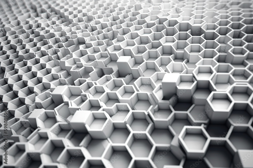 Network connection concept silver honeycomb shiny background. Futuristic Abstract Geometric Background Design Made with Generative AI Network connection concept silver honeycomb shiny background. Futuristic Abstract Geometric Background Design Made with Generative AI