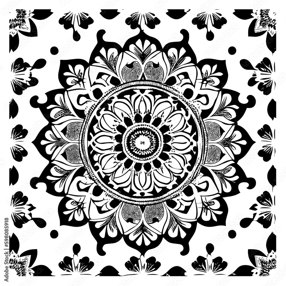 Flower clipart vector design black and white Flower clipart vector design black and white