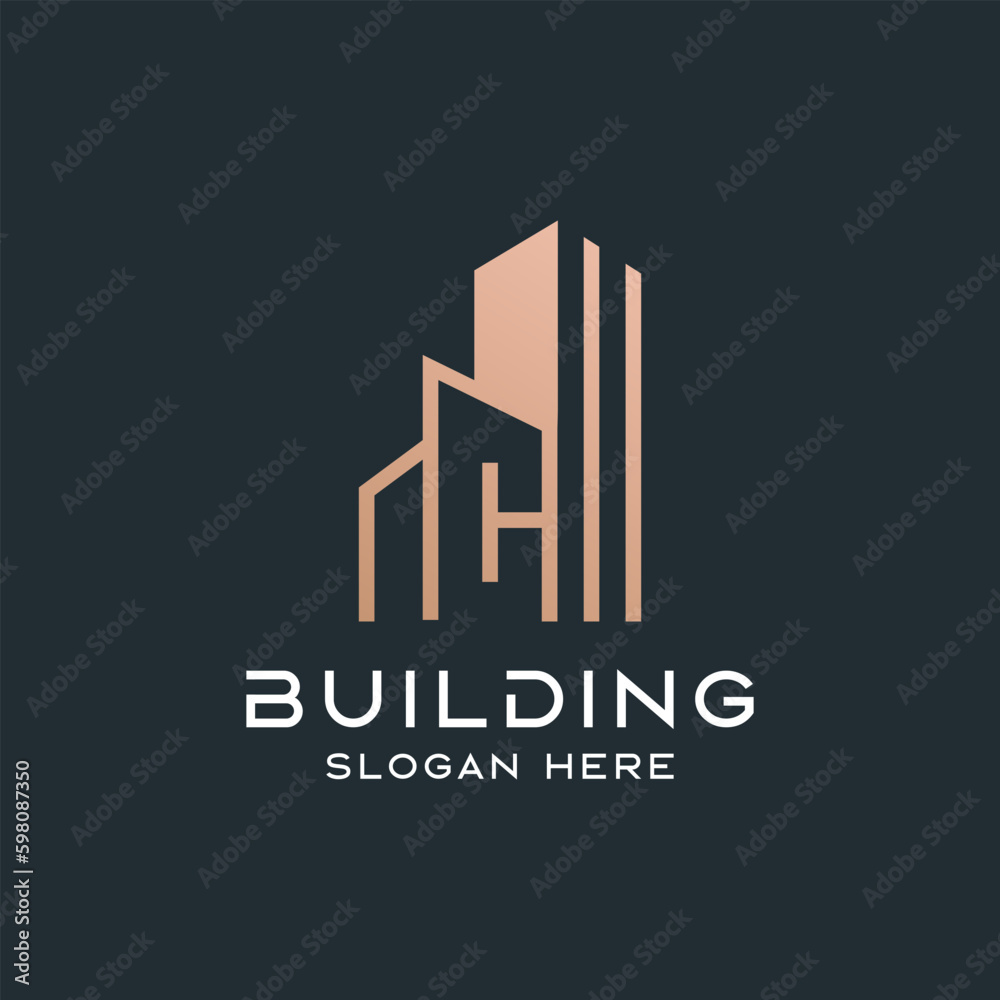 C letter and building logo. luxury logo. logo architect. line logo. suitable for your company. C letter and building logo. luxury logo. logo architect. line logo. suitable for your company.