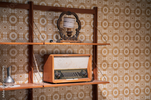 Obraz na plátně old and antique analog radio from the 60s