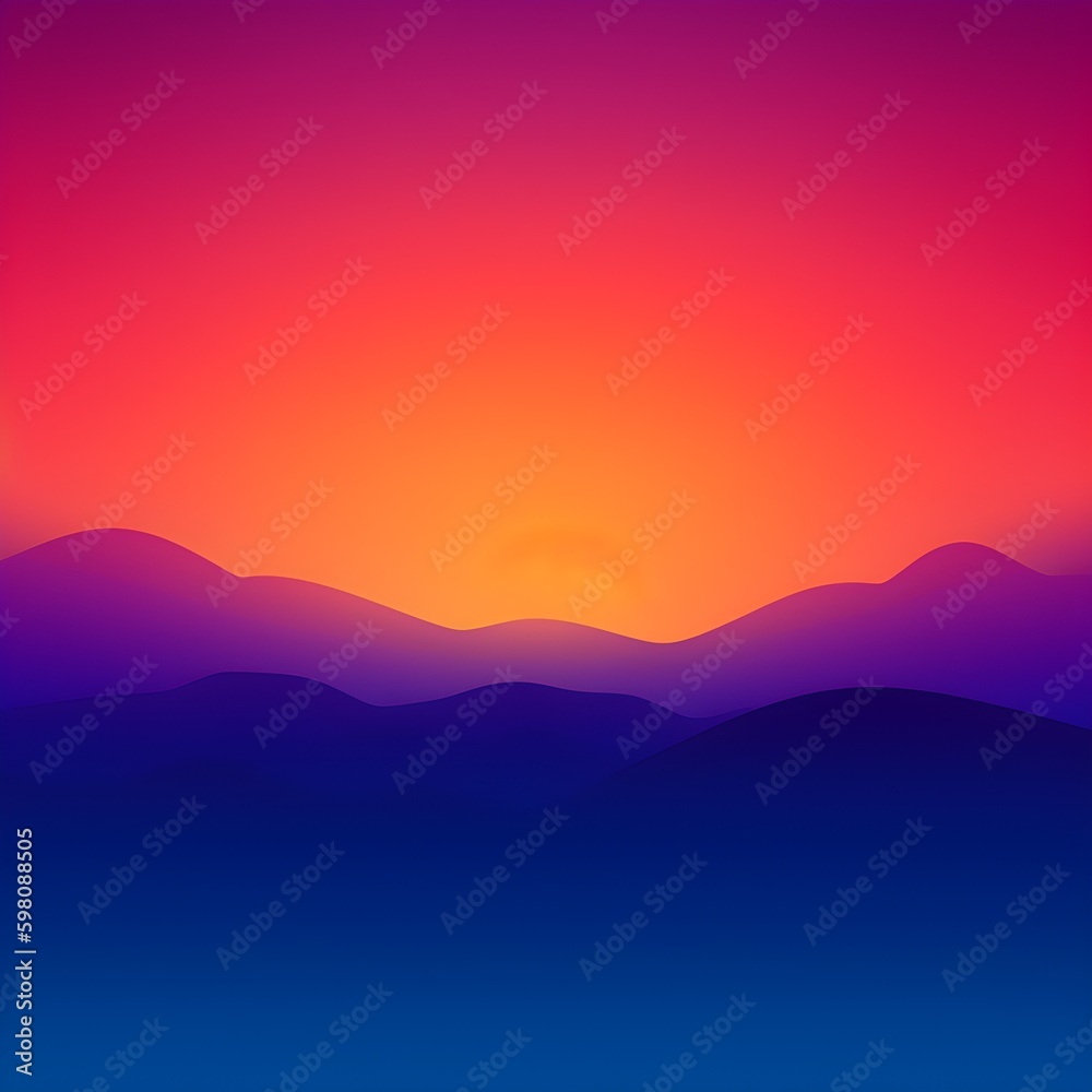 Smooth Sunset Hues and Minimalistic Design, Generative AI