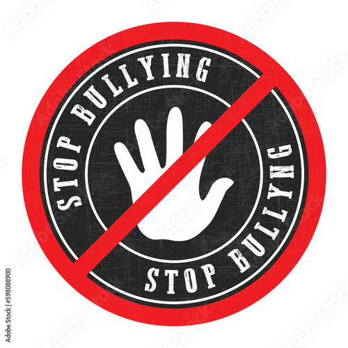 stop bullying rubber stamp, badge, vintage badge, retro badge, vintage logo, child abuse in the school, cyberbullying  seal design concept, stop bullying design for awareness vector illustration