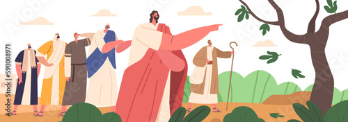 Jesus Cursed A Fig Tree, It Withered. He Taught His Disciples To Have Faith And Forgiveness Was Necessary Generative AI