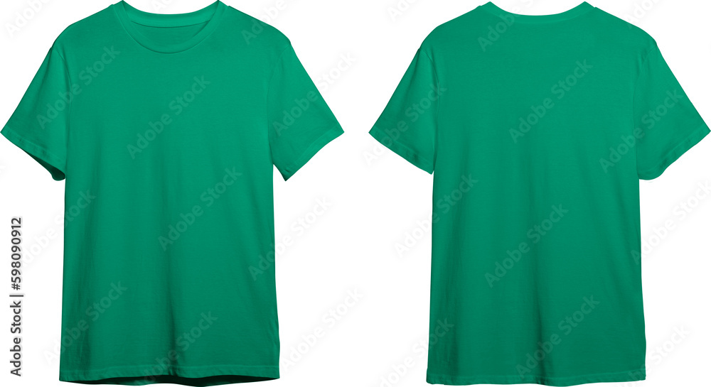 Kelly green men's classic t-shirt front and back - obrazy, fototapety, plakaty 