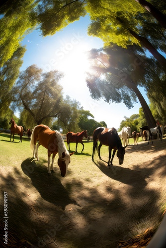 horse in the field, ai