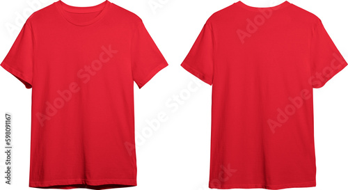 Red men's classic t-shirt front and back