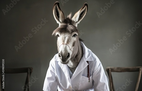 Donkey Medical Practioner Background Generative AI