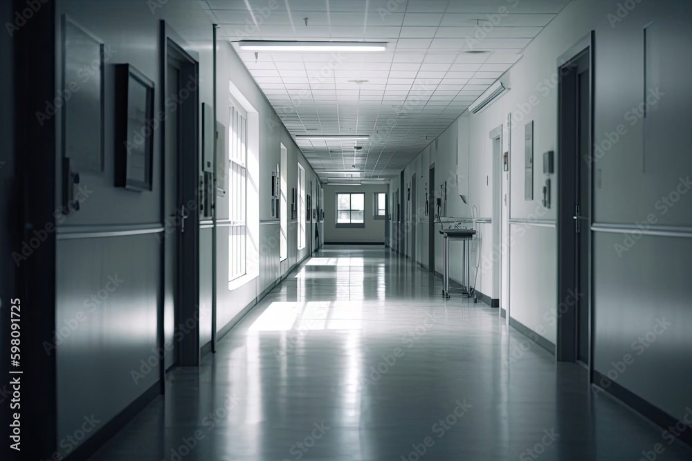 Blurry Hospital Corridor Background Generative AI Blurry Hospital Corridor Background Generative AI