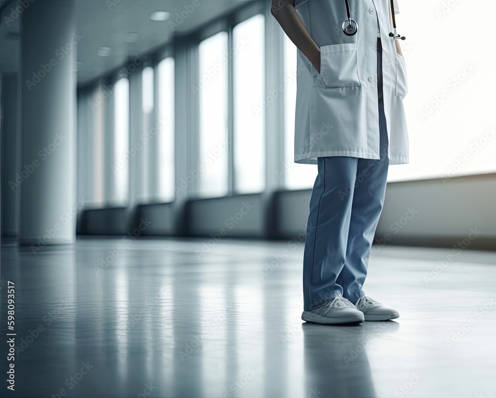 Fototapeta premium Hospital Setting With Physician Waiting Generative AI