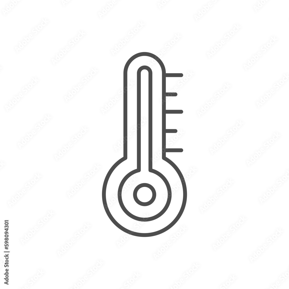 Thermometer related vector linear icon. Air temperature measurement. Vector outline illustration Isolated on white background. Editable stroke Thermometer related vector linear icon. Air temperature measurement. Vector outline illustration Isolated on white background. Editable stroke
