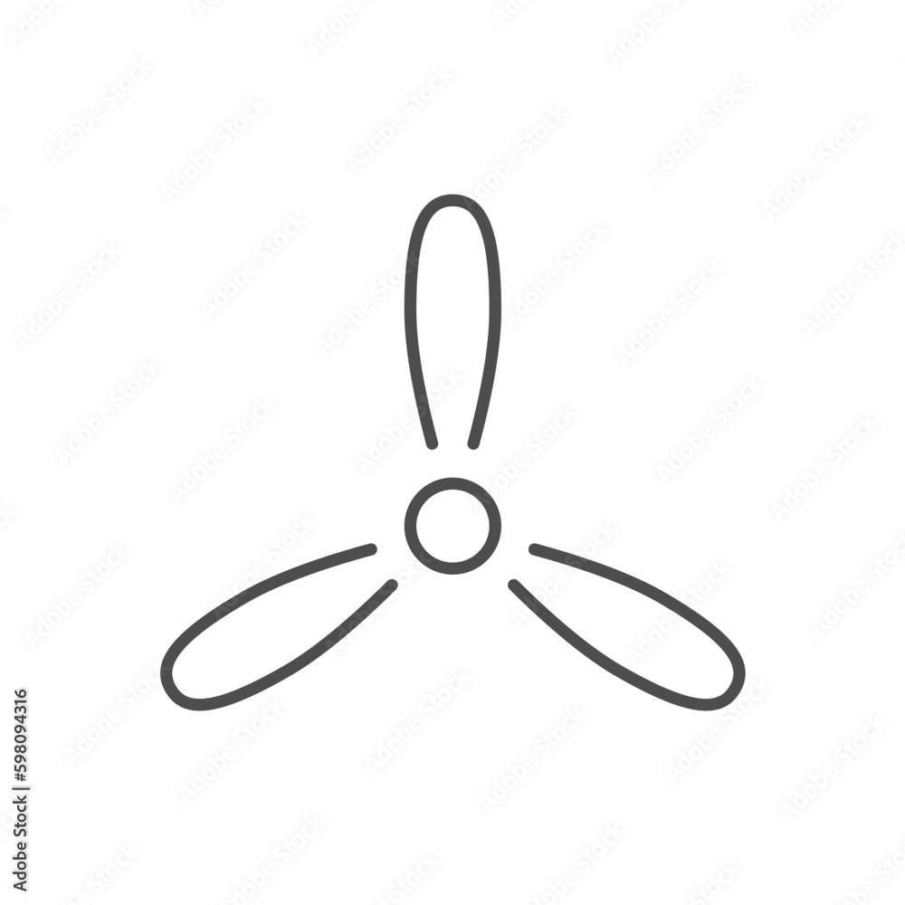 Propeller related vector linear icon. Air ventilation icon. Exhaust fan. Airflow. Turbine. Vector outline illustration Isolated on white background. Editable stroke Propeller related vector linear icon. Air ventilation icon. Exhaust fan. Airflow. Turbine. Vector outline illustration Isolated on white background. Editable stroke