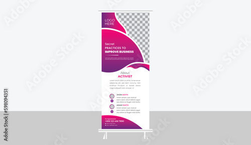 Creative Business Rollup Banner Design with Attractive Layout. rollup, layout. 