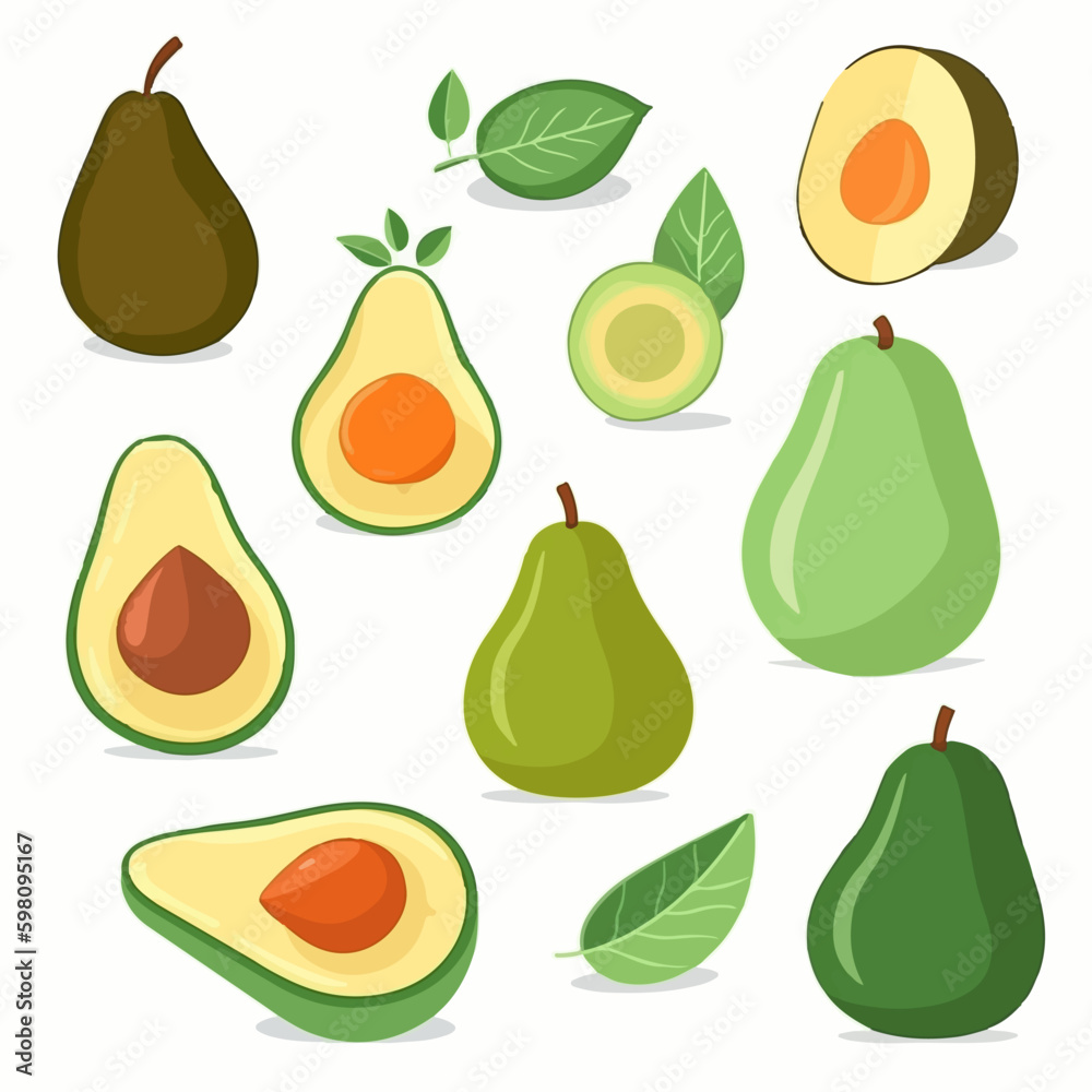 Vector illustrations of Avocado smoothies Vector illustrations of Avocado smoothies