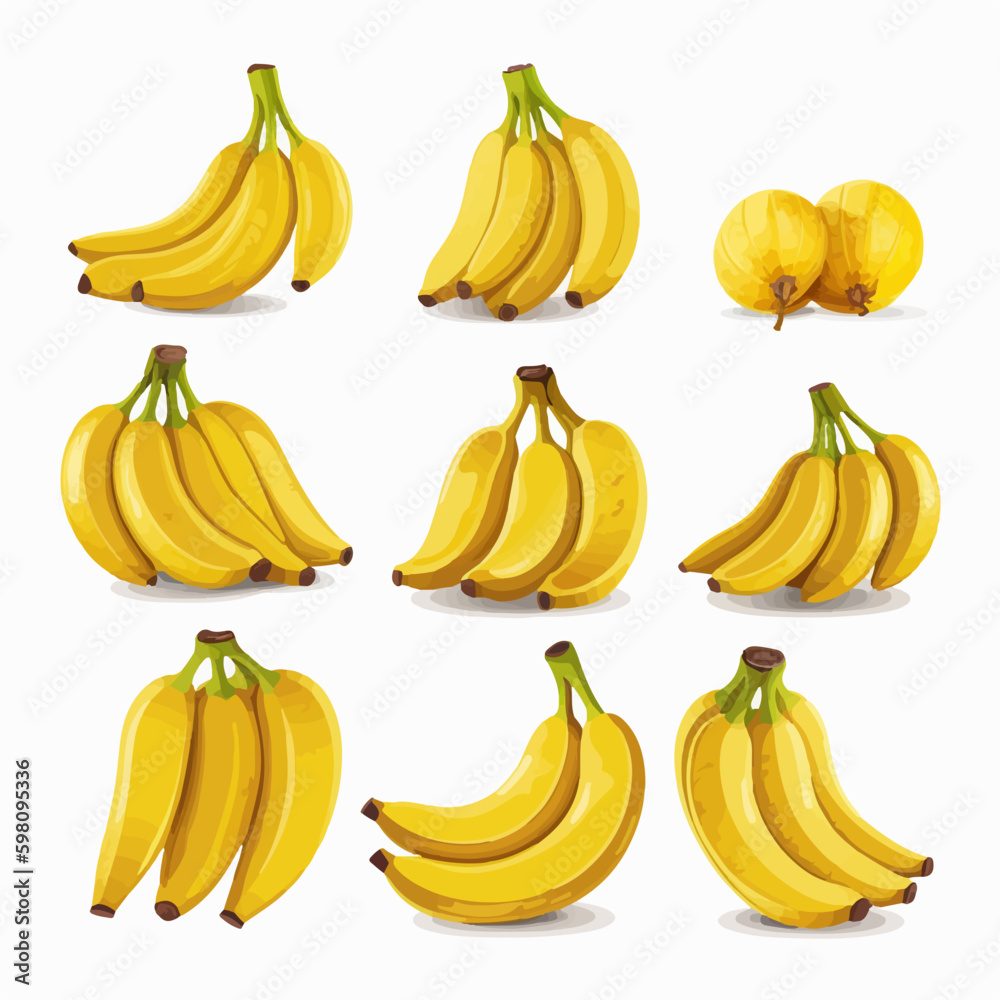 Vector image of a banana with a happy face.