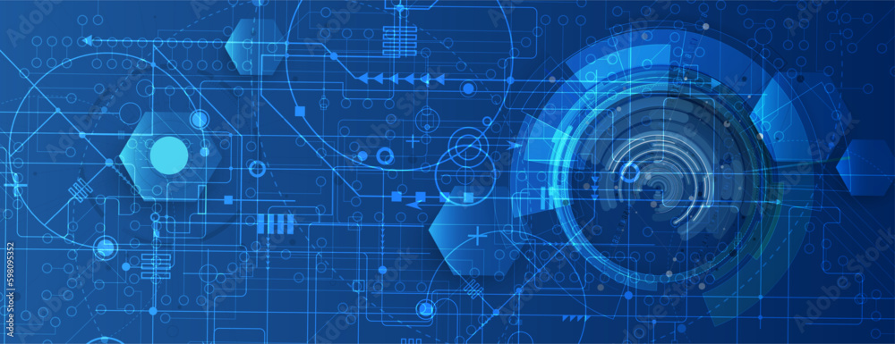 Fototapeta premium Technology data background, idea of global business solution