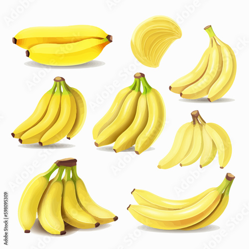 A pack of abstract banana illustrations in vector format.