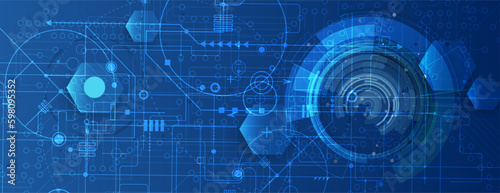 Technology data background, idea of global business solution