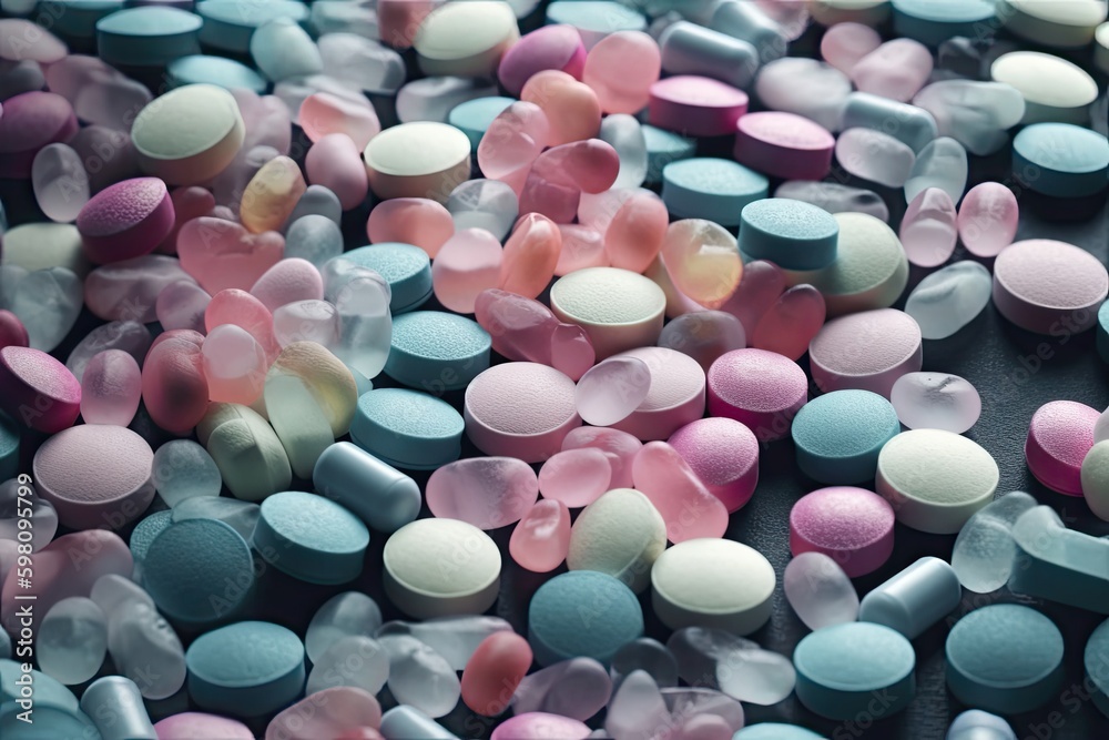 Multi Colored Medicine Backdrop Generative AI Multi Colored Medicine Backdrop Generative AI