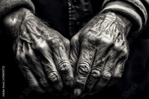  a persons hands detailed texture close-up, ai © Fatih Nizam