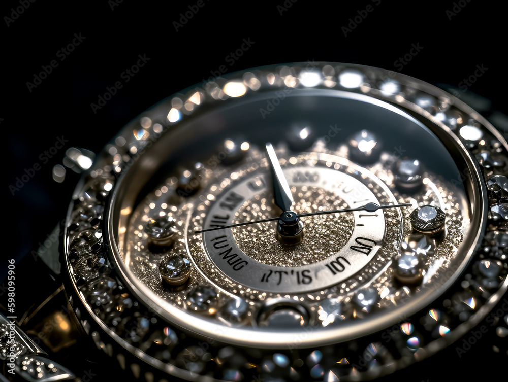 a diamond-studded watch, ai