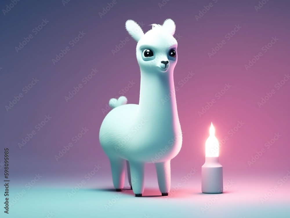 A kawaii 3d rendering alpaka stay on accent lighting and gradient background
A kawaii 3d rendering alpaka stay on accent lighting and gradient background