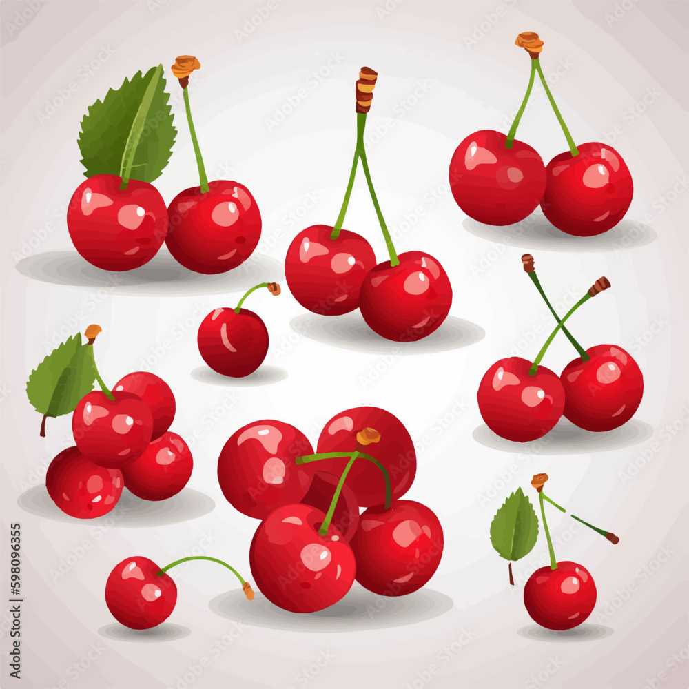 A cute and fun Cherry illustration in vector format, perfect for children's designs.