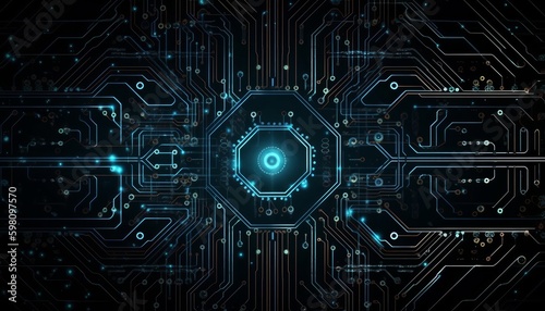 Abstract circuit ai, ai generative, illustration