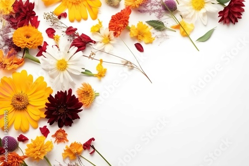flowers white background