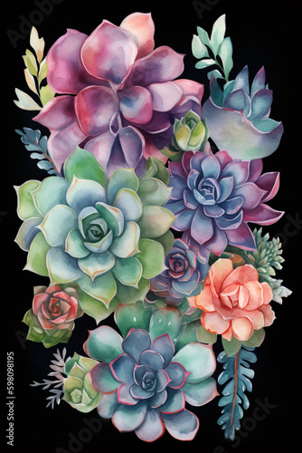 Beautiful floral background arrangement. Digitally generated AI image