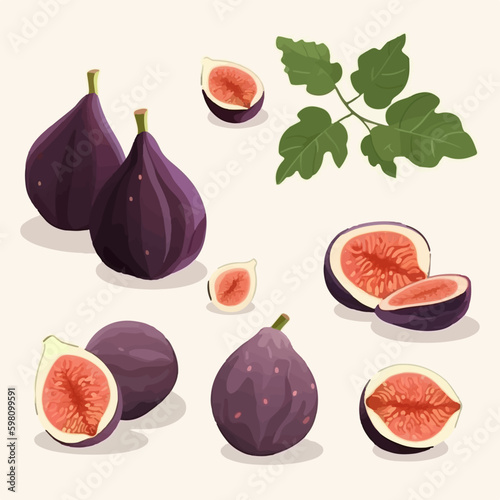 Fig vector illustration with a whimsical and playful design.