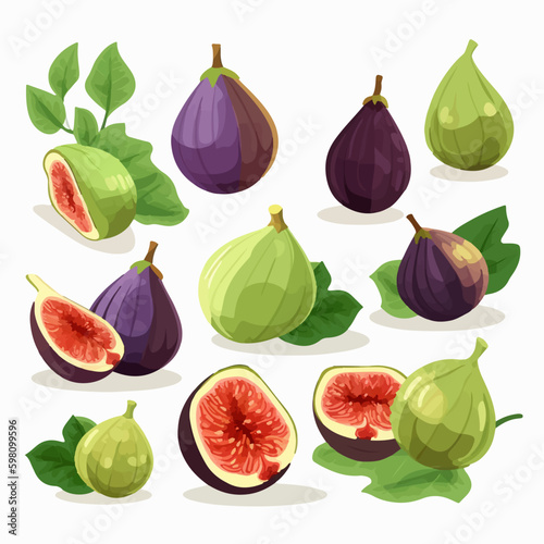 Vector image of a fig with a textured surface.