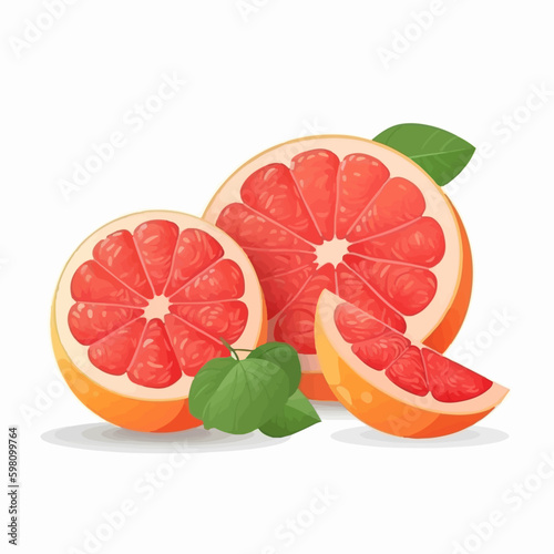 Realistic vector grapefruit illustration with texture