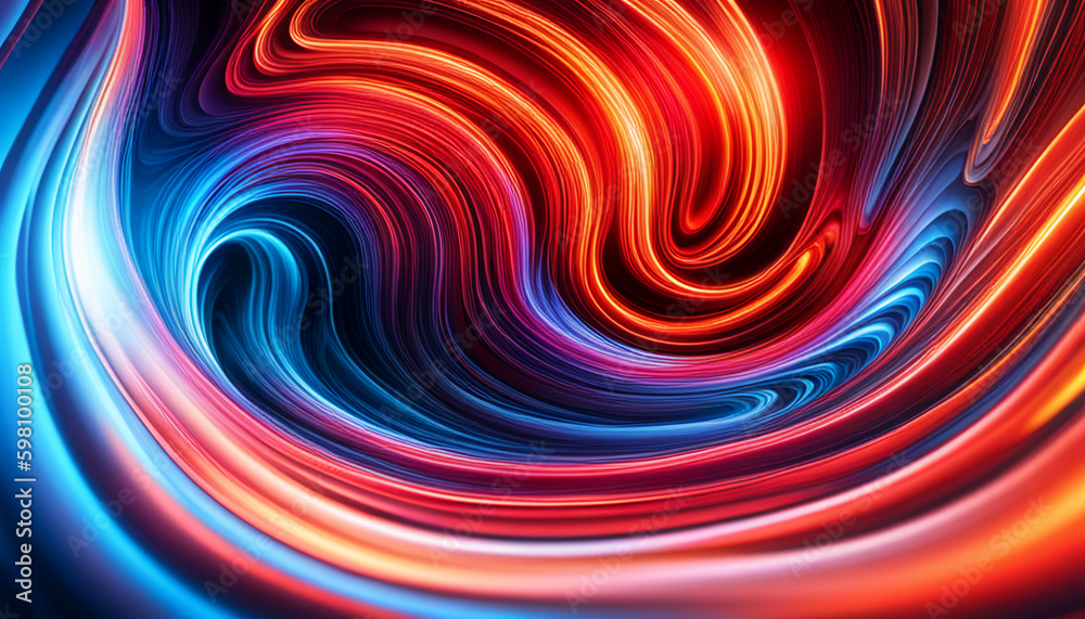 Fototapeta premium Abstract neon red and blue fluid art background