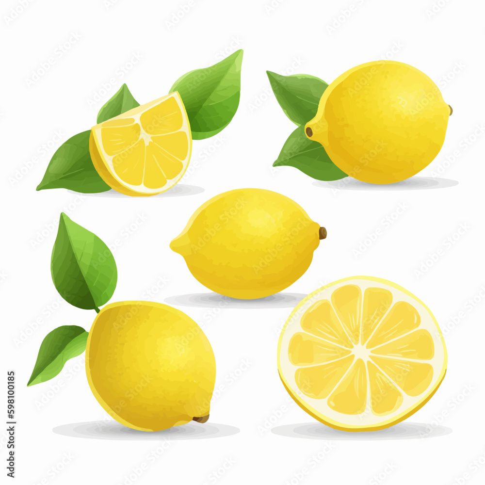 Lemon stickers with a retro design