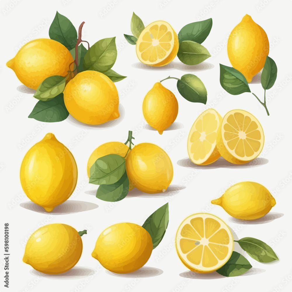 Lemon stickers with a modern and sleek design