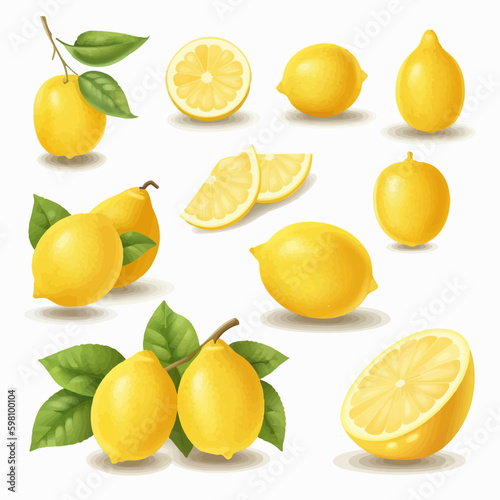 Lemon illustrations with a bright and bold color palette