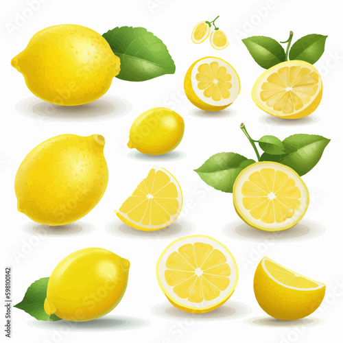 Lemon vector graphics with a geometric design