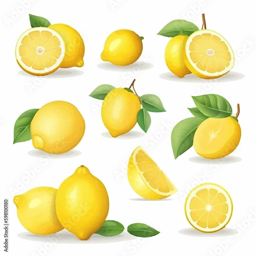 Lemon vector graphics with a weathered look