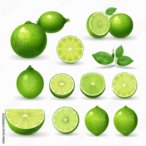 A Lime vector illustration with a textured and distressed surface