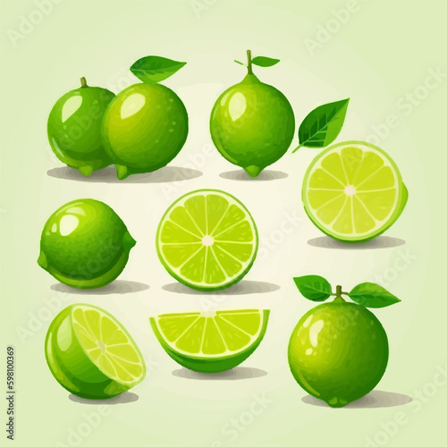 An illustration of a juicy Lime with droplets for added realism