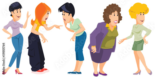 Set of Women and girls doing business. Illustration for internet and mobile website.