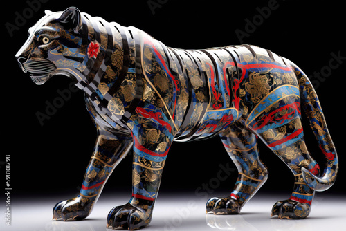 Tiger made of azulejos ceramics